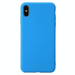 For iPhone XS Max Shockproof Frosted TPU Protective Case(Light Blue) (OEM)