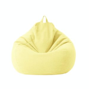 Lazy Sofa Bean Bag Chair Fabric Cover, Size: 70x80cm(Light Yellow) (OEM)