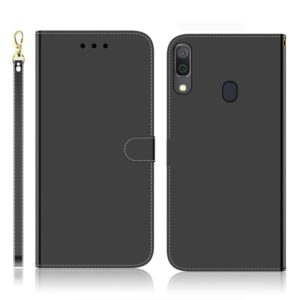 For Galaxy A20 / A30 Imitated Mirror Surface Horizontal Flip Leather Case with Holder & Card Slots & Wallet & Lanyard(Black) (OEM)