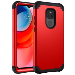 For Motorola Moto G Play 2021 3 in 1 Shockproof PC + Silicone Protective Case(Red + Black) (OEM)