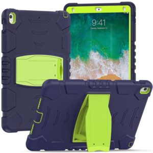 3-Layer Protection Screen Frame + PC + Silicone Shockproof Combination Case with Holder For iPad Pro 10.5 (2019) / (2017)(NavyBlue+Lime) (OEM)