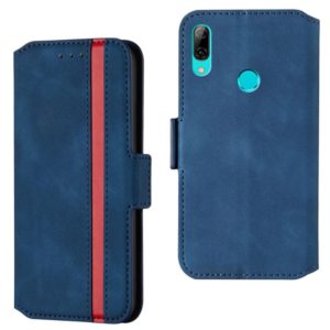 For Huawei P smart 2019 Retro Frosted Oil Side Horizontal Flip Case with Holder & Card Slots(Blue) (OEM)