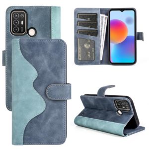 For ZTE Blade A52 Stitching Horizontal Flip Leather Phone Case(Blue) (OEM)
