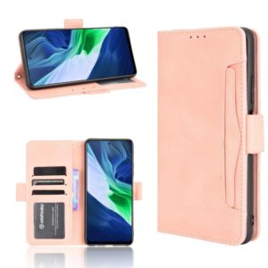 For Infinix Note 10 Pro/Note 10 Pro NFC Skin Feel Calf Pattern Horizontal Flip Leather Case with Holder & Card Slots & Photo Frame(Pink) (OEM)