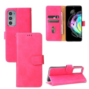 For Motorola Edge 20 Solid Color Skin Feel Magnetic Buckle Horizontal Flip Calf Texture PU Leather Case with Holder & Card Slots & Wallet(Rose Gold) (OEM)