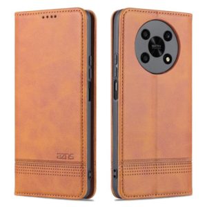 For Honor X30 AZNS Magnetic Calf Texture Leather Phone Case(Light Brown) (AZNS) (OEM)