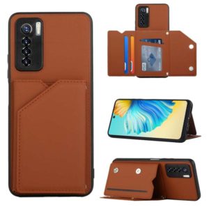 For Tecno Camon 17 Pro Skin Feel PU + TPU + PC Phone Case(Brown) (OEM)