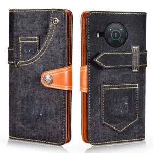 For Nokia X10 / X20 Denim Horizontal Flip Leather Case with Holder & Card Slot & Wallet(Black) (OEM)