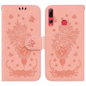For Huawei P Smart+ 2019 / Enjoy 9s Butterfly Rose Embossed Leather Phone Case(Pink) (OEM)