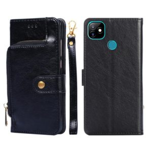 For Itel Vision 1 Zipper Bag Leather Phone Case(Black) (OEM)