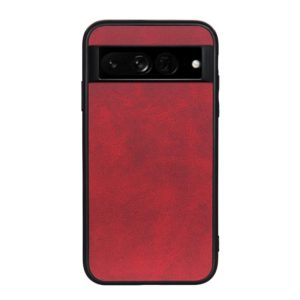 For Google Pixel 7 Pro Accurate Hole Two-color Calf Texture PU Phone Case(Red) (OEM)