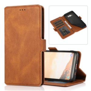 For Samsung Galaxy S8 Retro Magnetic Closing Clasp Horizontal Flip Leather Case with Holder & Card Slots & Photo Frame & Wallet(Brown) (OEM)