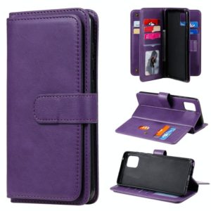 For Samsung Galaxy A81 / Note 10 Lite Multifunctional Magnetic Copper Buckle Horizontal Flip Solid Color Leather Case with 10 Card Slots & Wallet & Holder & Photo Frame(Purple) (OEM)