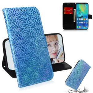 For Huawei Mate 20 Pro Solid Color Colorful Magnetic Buckle Horizontal Flip PU Leather Case with Holder & Card Slots & Wallet & Lanyard(Blue) (OEM)