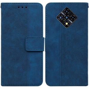 For Infinix Zero 8 X687 Geometric Embossed Leather Phone Case(Blue) (OEM)