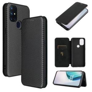 For OnePlus Nord N10 5G Carbon Fiber Texture Horizontal Flip TPU + PC + PU Leather Case with Card Slot(Black) (OEM)
