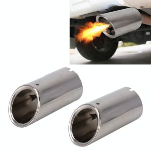 2 PCS Car Styling Stainless Steel Exhaust Tail Muffler Tip Pipe for VW Volkswagen 1.4T Swept Volume(Silver) (OEM)