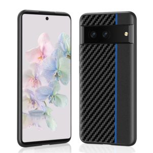 For Google Pixel 7 5G Ultra-thin Carbon Fiber Texture Splicing Phone Case(Blue) (OEM)
