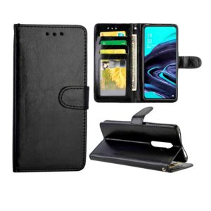 For OPPO Reno2 Crazy Horse Texture Leather Horizontal Flip Protective Case with Holder & Card Slots & Wallet & Photo Frame(black) (OEM)