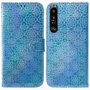 For Sony Xperia 1 III Colorful Magnetic Buckle Leather Phone Case(Blue) (OEM)