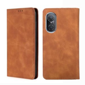 For Huawei Nova 9 SE 4G Skin Feel Magnetic Horizontal Flip Leather Phone Case(Light Brown) (OEM)
