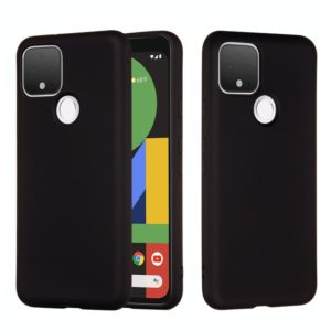 For Google Pixel 4a 5G Pure Color Liquid Silicone Shockproof Full Coverage Case(Black) (OEM)