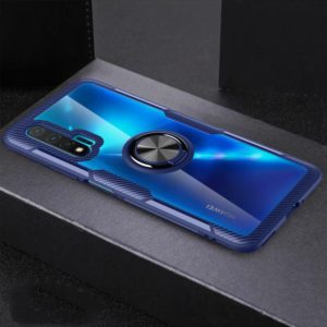 For Huawei Nova 6 Shockproof Transparent TPU + Acrylic Protective Case with Ring Holder(Blue) (OEM)
