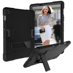 For Galaxy Tab S5e T720 Contrast Color Silicone + PC Combination Case with Holder(Black) (OEM)