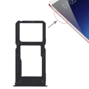 For Vivo X20 Plus SIM Card Tray + SIM Card Tray / Micro SD Card Tray (Black) (OEM)