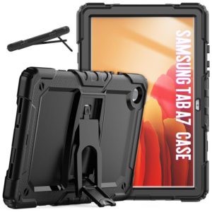 Shockproof Colorful Silicone + Black PC Tablet Protective Case with Holder & Shoulder Strap For Samsung Galaxy Tab A7 2020 T500(Black) (OEM)