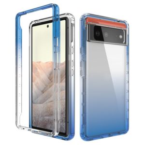 For Google Pixel 6 High Transparency Two-color Gradient PC + TPU Phone Protective Case(Blue) (OEM)