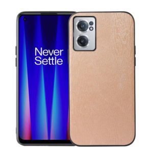 For OnePlus Nord CE 2 5G Wood Texture PU Phone Case(Gold) (OEM)