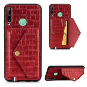 For Huawei Y7P/P40 Lite E Crocodile Pattern Envelope Card Package Phone Case With Magnet And Bracket Function(Red) (OEM)