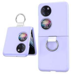 For Huawei P50 Pocket Ring Holder Transparent PC Phone Case(Light Purple) (OEM)