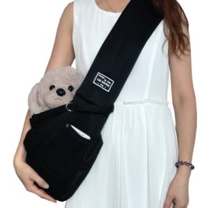 Pet Outing Carrier Bag Cotton Messenger Shoulder Bag, Colour: Black (OEM)