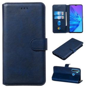 For OPPO Realme 5 Classic Calf Texture Horizontal Flip PU Leather Case, with Holder & Card Slots & Wallet(Blue) (OEM)