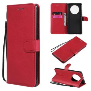 For Huawei Mate 40 Pro Solid Color Horizontal Flip Protective Leather Case with Holder & Card Slots & Wallet & Photo Frame & Lanyard(Red) (OEM)