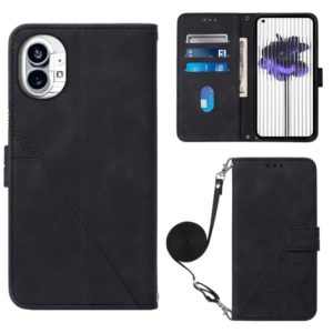 For Nothing Phone 1 Crossbody 3D Embossed Flip Leather Phone Case(Black) (OEM)