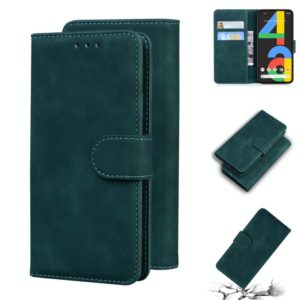 For Google Pixel 4a 4G Skin Feel Pure Color Flip Leather Phone Case(Green) (OEM)