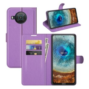 For Nokia X10/X20 Litchi Texture Horizontal Flip Protective Case with Holder & Card Slots & Wallet(Purple) (OEM)