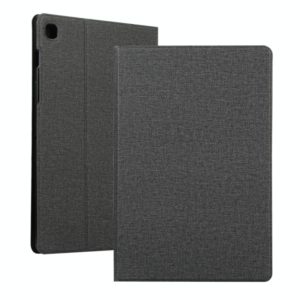 For Samsung Galaxy Tab A7 / T500 Fabric Texture Horizontal Flip PU Leather Case with Holder(Black) (OEM)