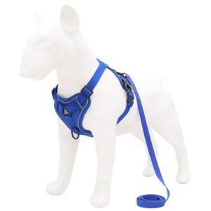 HT-864 Pet Traction Rope Reflective Breathable Dog Chest Strap Vest, Size: L(Blue) (OEM)