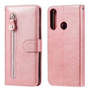 For Huawei Y6p Fashion Calf Texture Zipper Horizontal Flip Leather Case with Stand & Card Slots & Wallet Function(Rose Gold) (OEM)