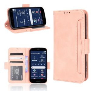 For Fujitsu Arrows F-52B JP Skin Feel Calf Pattern Leather Phone Case(Pink) (OEM)
