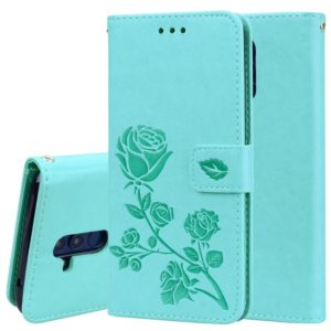Rose Embossed Horizontal Flip PU Leather Case for Huawei Mate 20 Lite, with Holder & Card Slots & Wallet (Green) (OEM)
