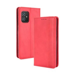 For Asus Zenfone 8 / 8Z Magnetic Buckle Retro Crazy Horse Leather Phone Case(Red) (OEM)