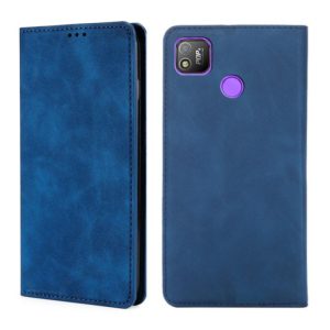 For Infinix Tecno Pop 4 Skin Feel Magnetic Horizontal Flip Leather Case with Holder & Card Slots(Blue) (OEM)