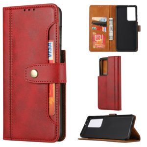For Samsung Galaxy S30 Ultra Calf Texture Double Fold Clasp Horizontal Flip Leather Case with Photo Frame & Holder & Card Slots & Wallet(Red) (OEM)