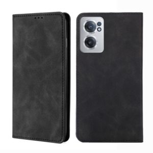 For OnePlus Nord CE 2 5G Skin Feel Magnetic Horizontal Flip Leather Phone Case(Black) (OEM)