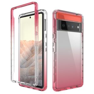For Google Pixel 6 Pro High Transparency Two-color Gradient PC + TPU Phone Protective Case(Red) (OEM)